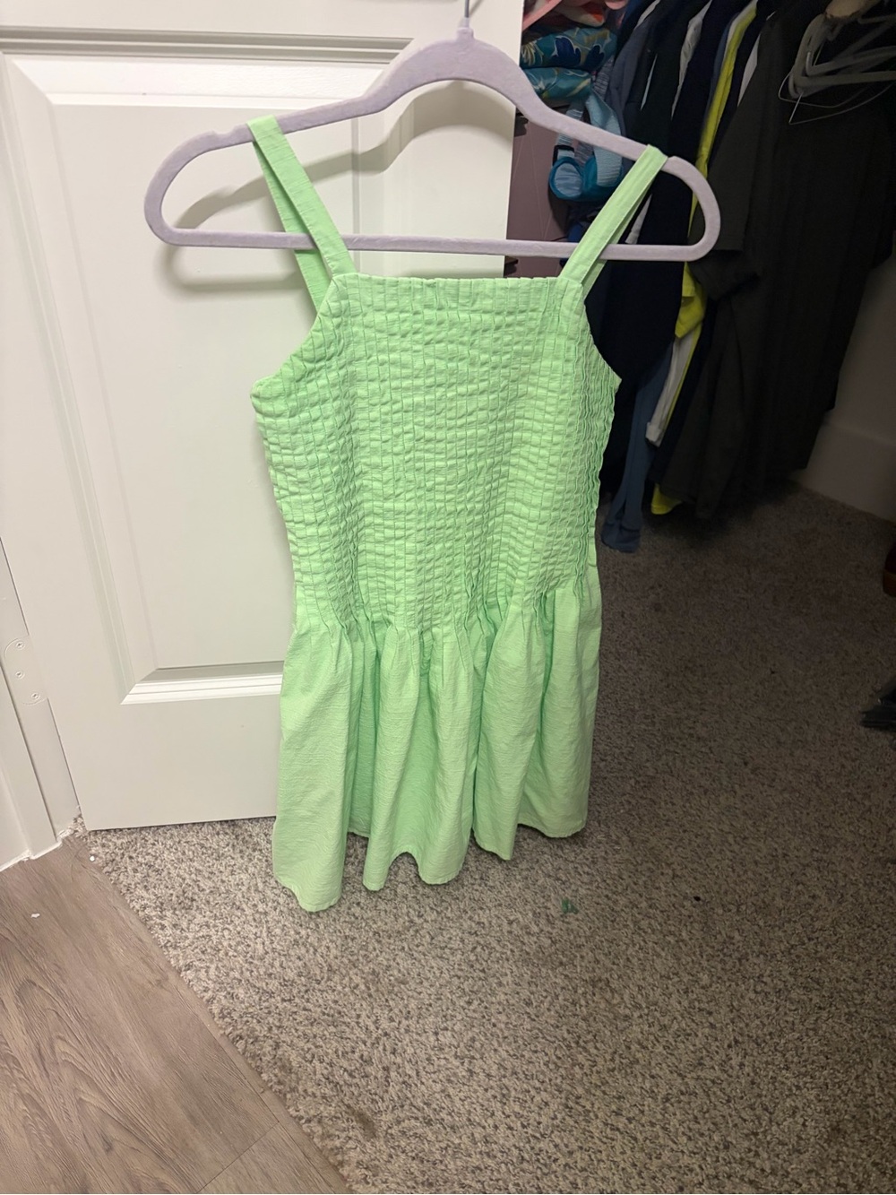 Habitual Light Green Smocked Tank Dress